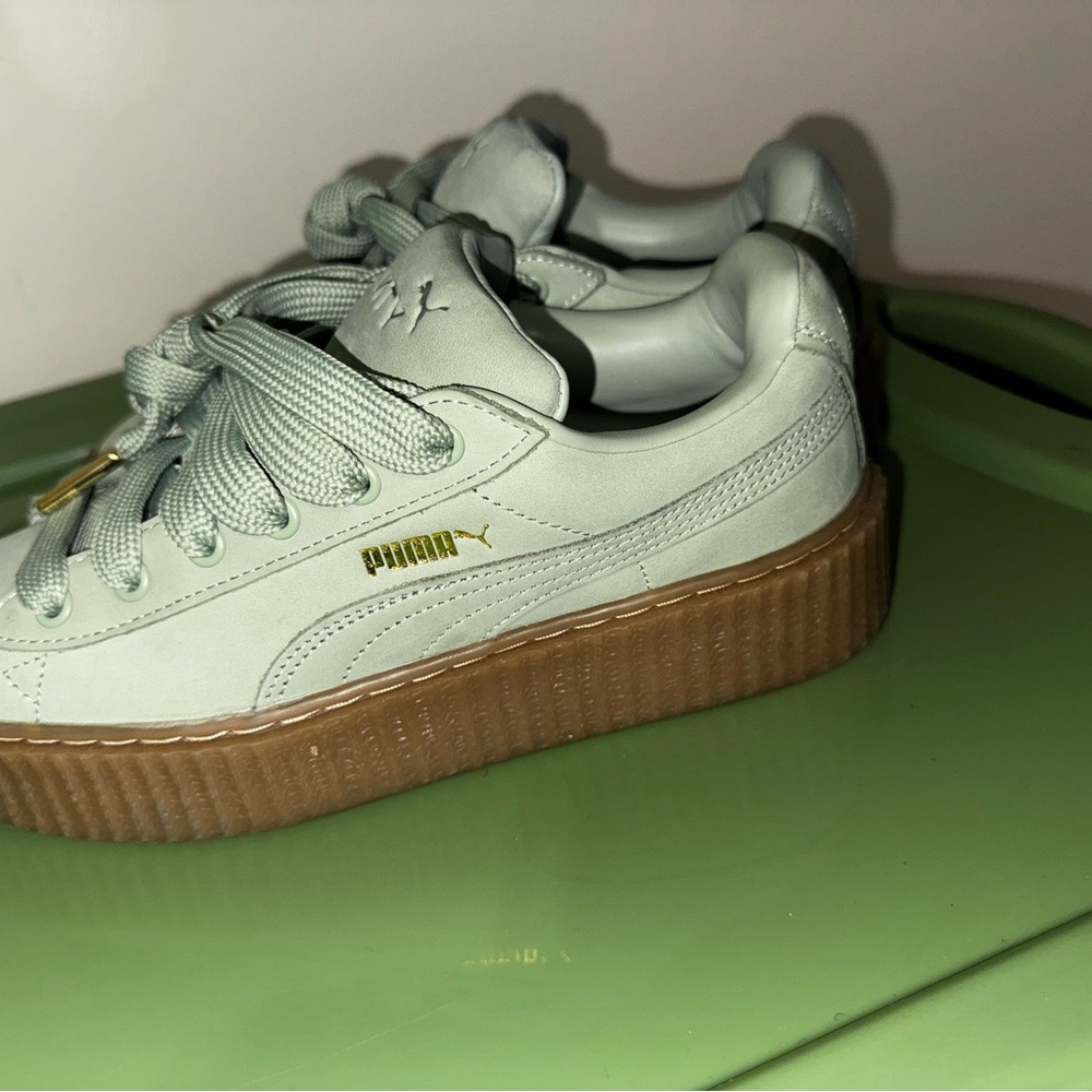 Puma Light Green Sneakers with Gum Sole